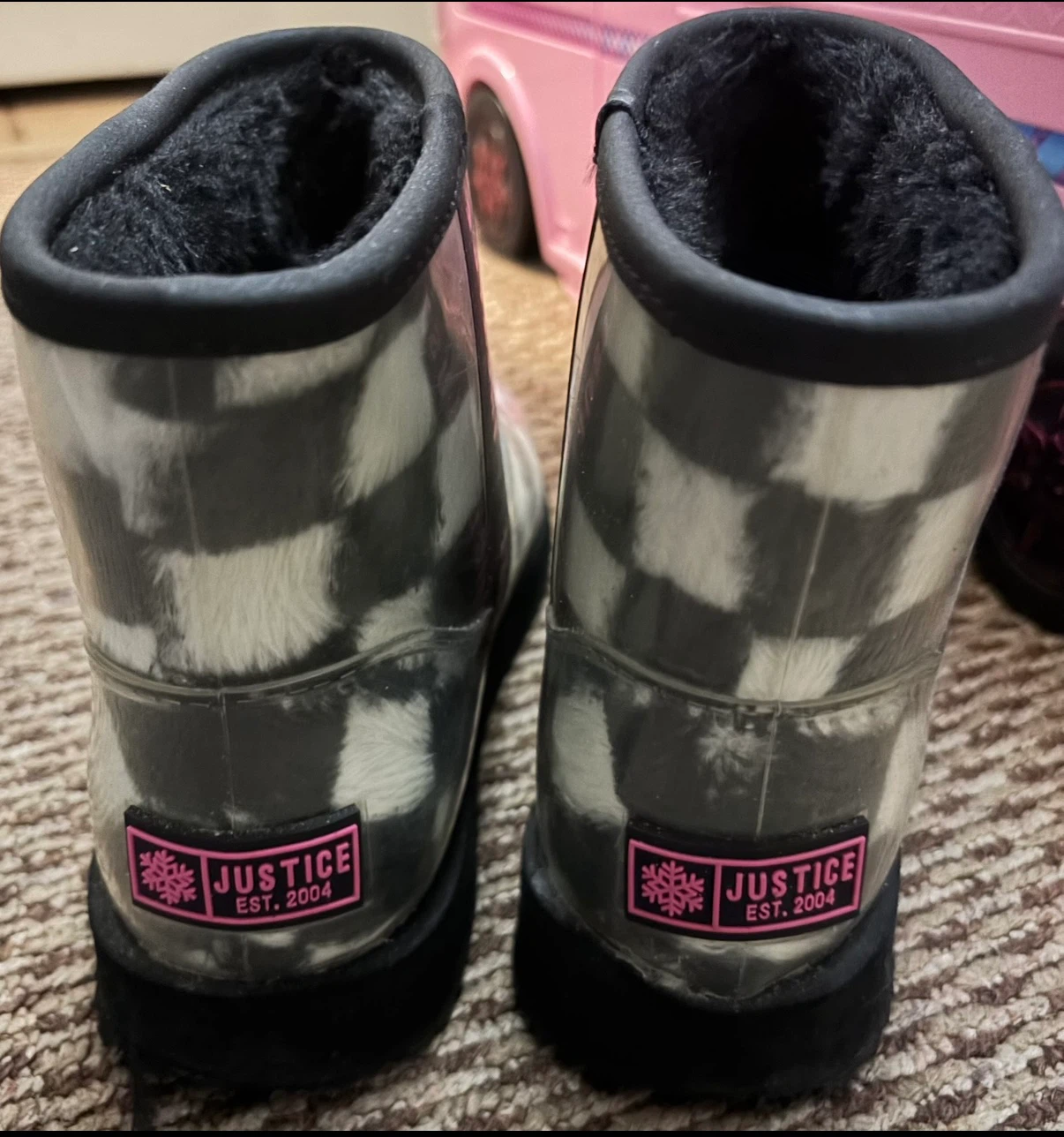 Justice kids Checkerboard Boots ~ Size 3 - photo 3