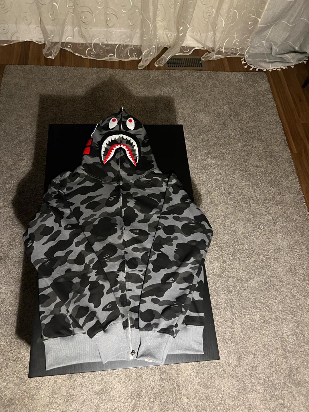 A Bathing Ape Shark Hoodie - Grey Camo