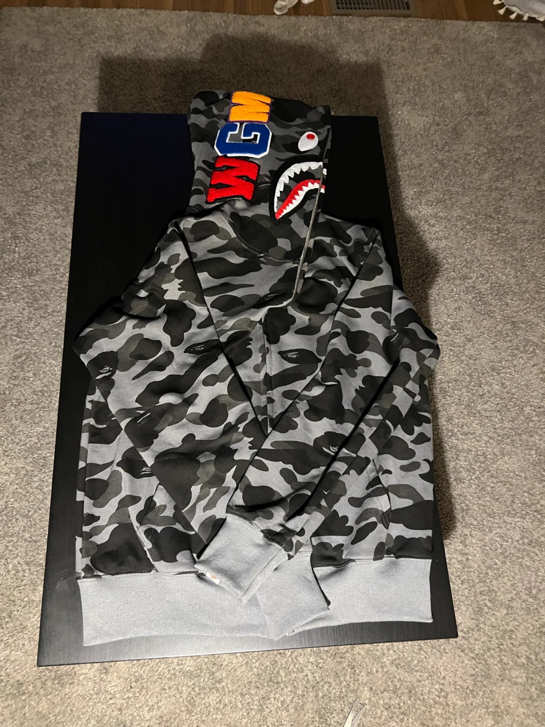 A Bathing Ape Shark Hoodie - Grey Camo - photo 2