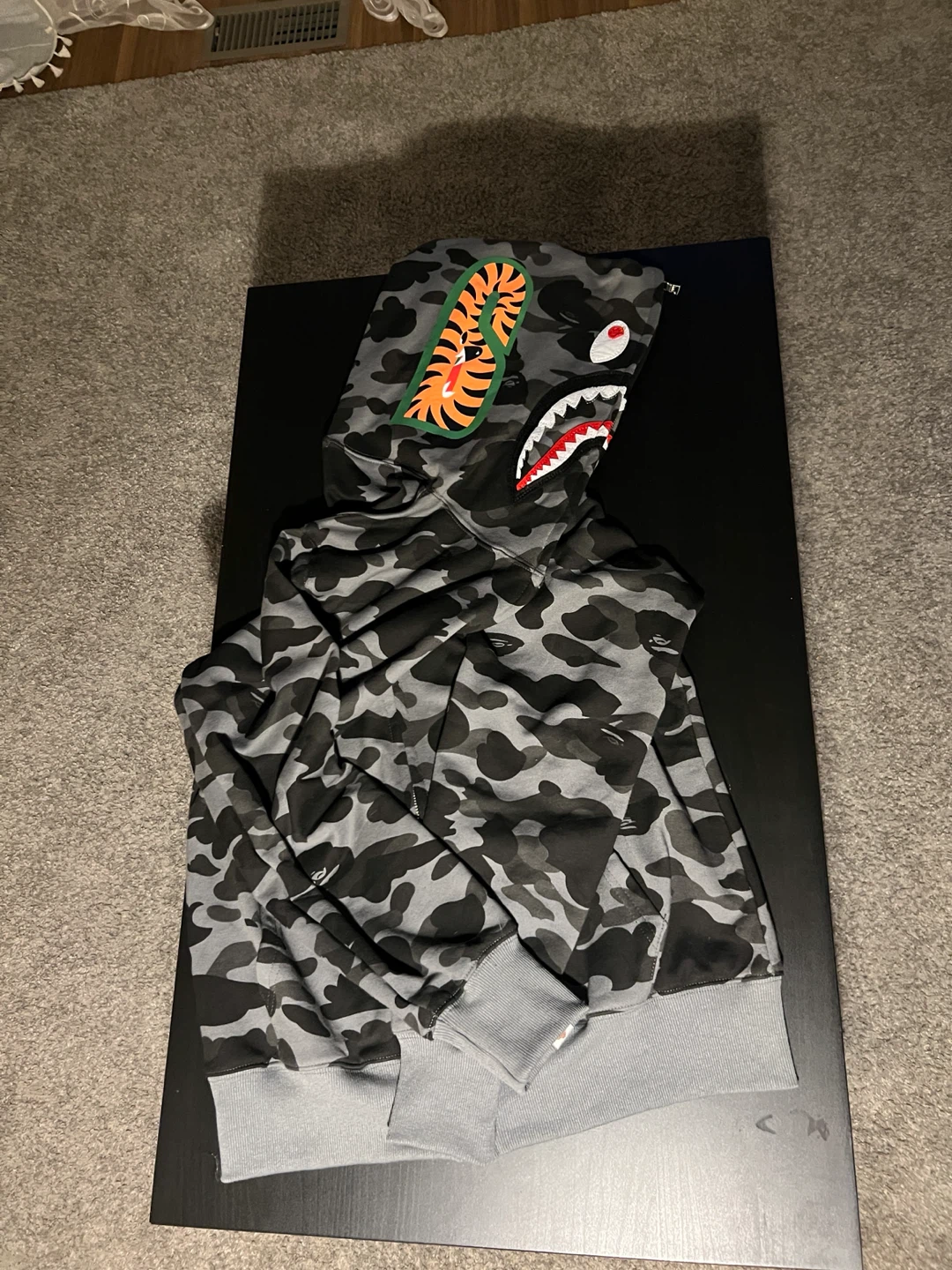 A Bathing Ape Shark Hoodie - Grey Camo - photo 3