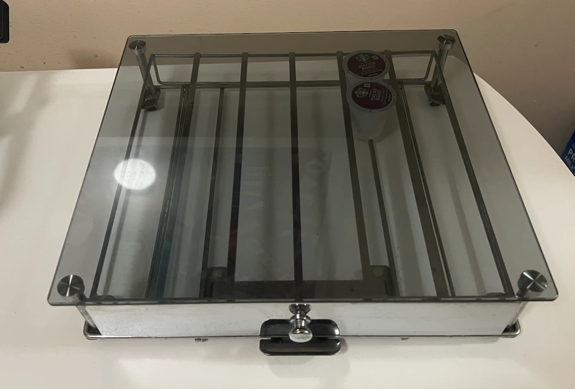 Glass Top and Chrome Coffee Pod Storage Drawer - Holds 36 Pods - photo 3