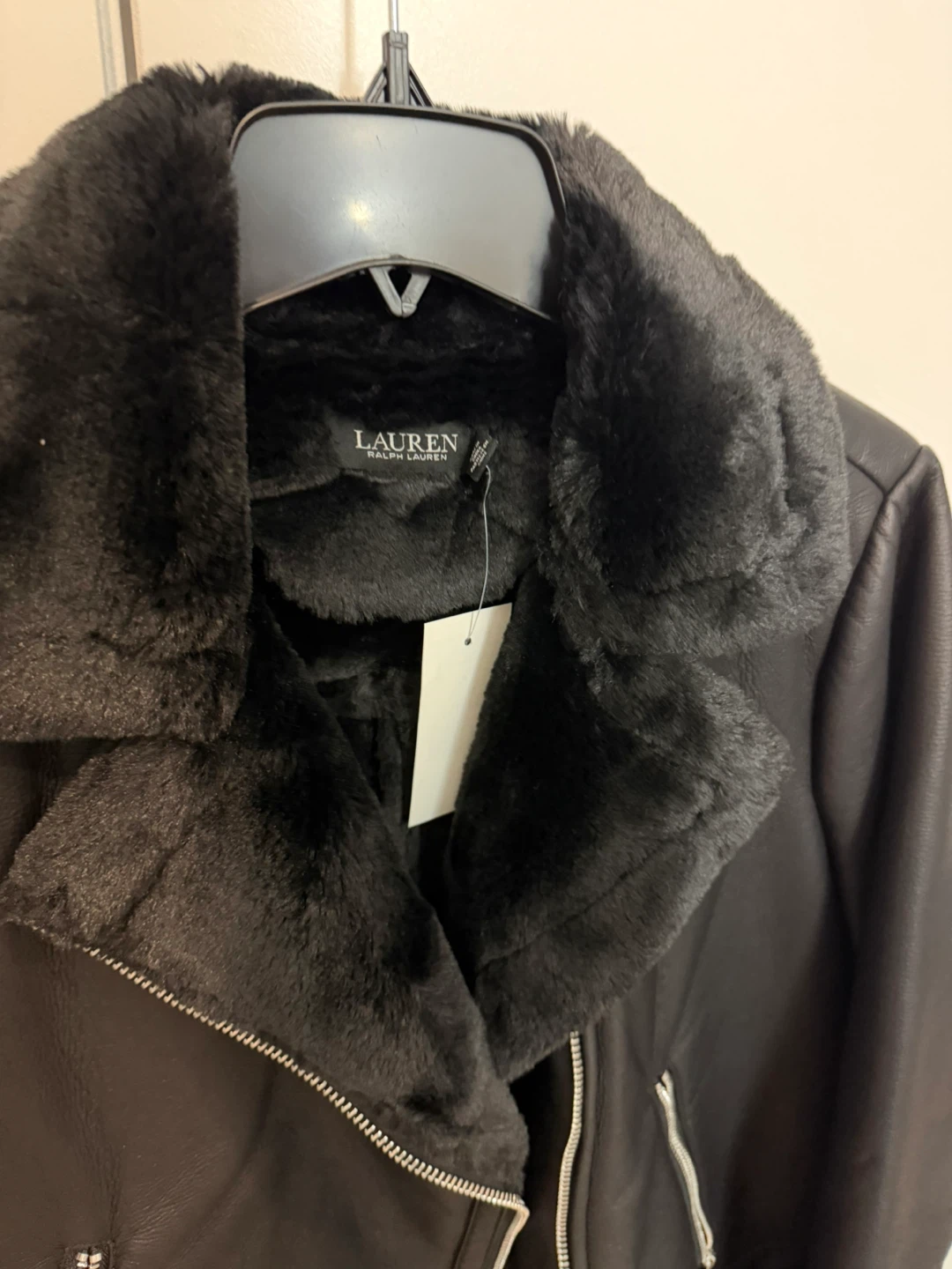 Ralph Lauren Women’s Black Faux Fur Lined Jacket - photo 4