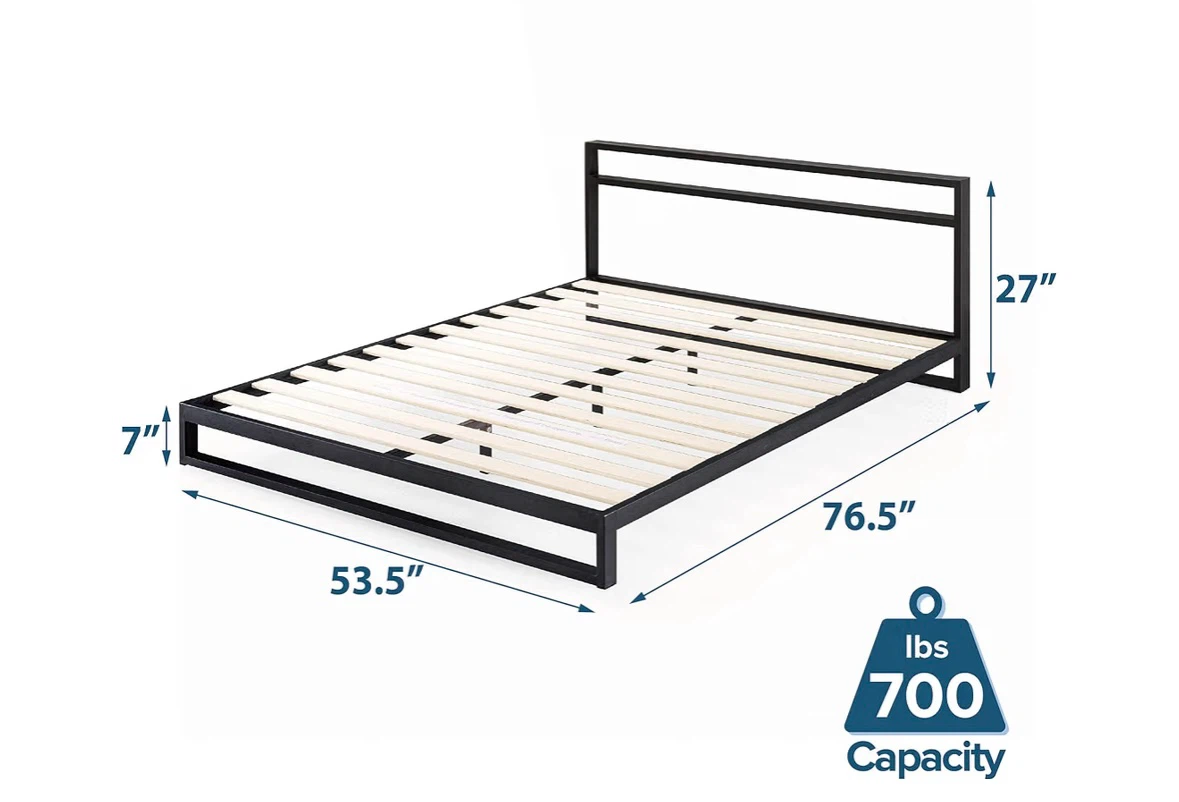 Full Size Black Metal Platform Bed Frame - photo 2