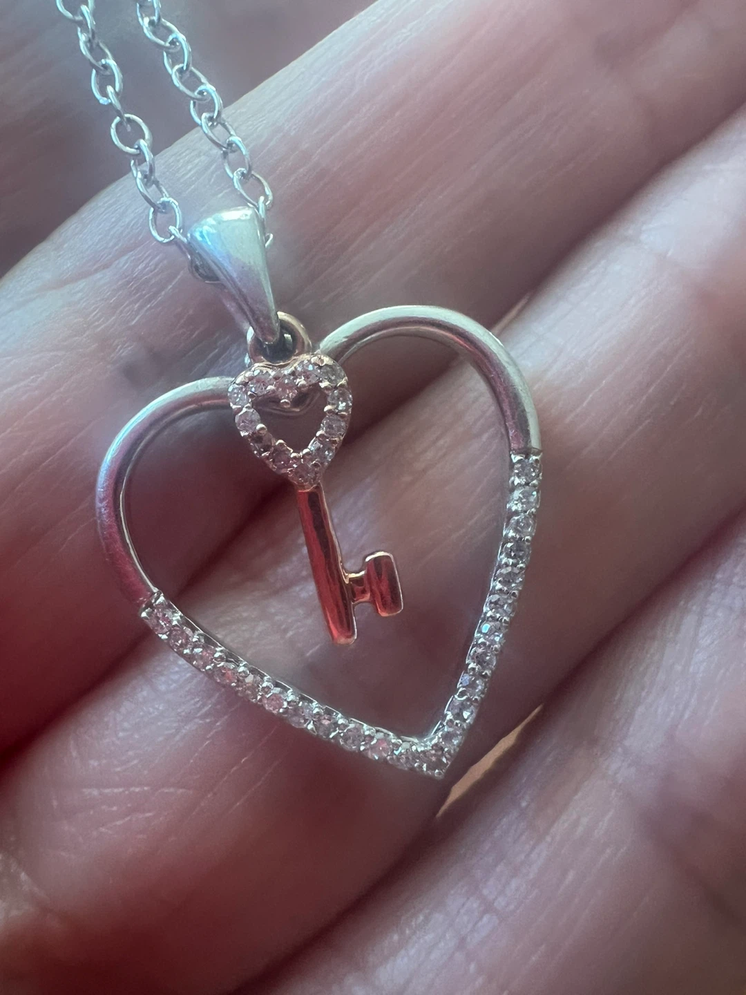 925 Silver and 10k Gold diamond necklace