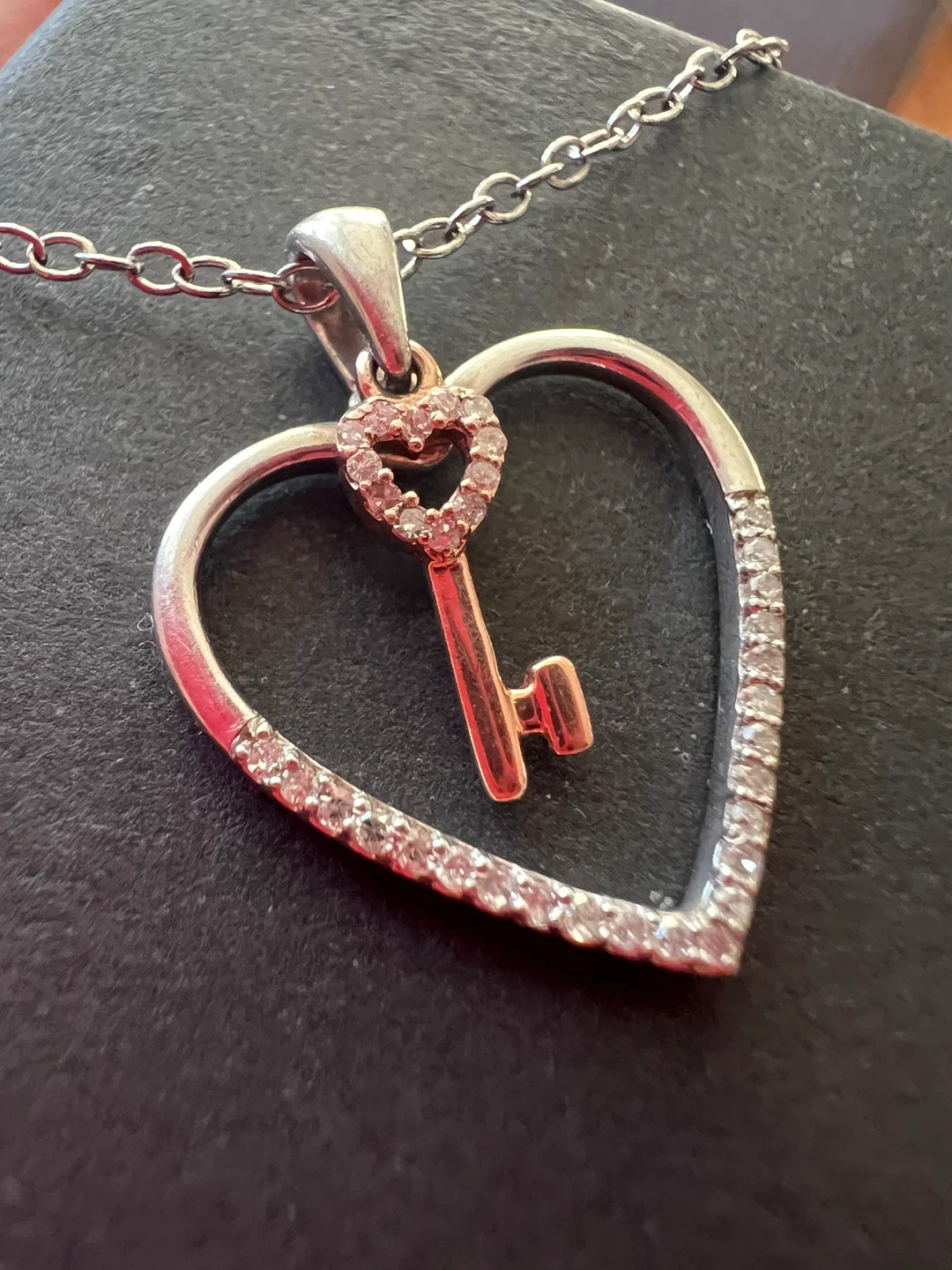 925 Silver and 10k Gold diamond necklace - photo 2
