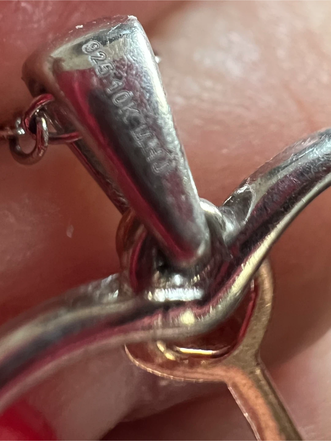 925 Silver and 10k Gold diamond necklace - photo 4