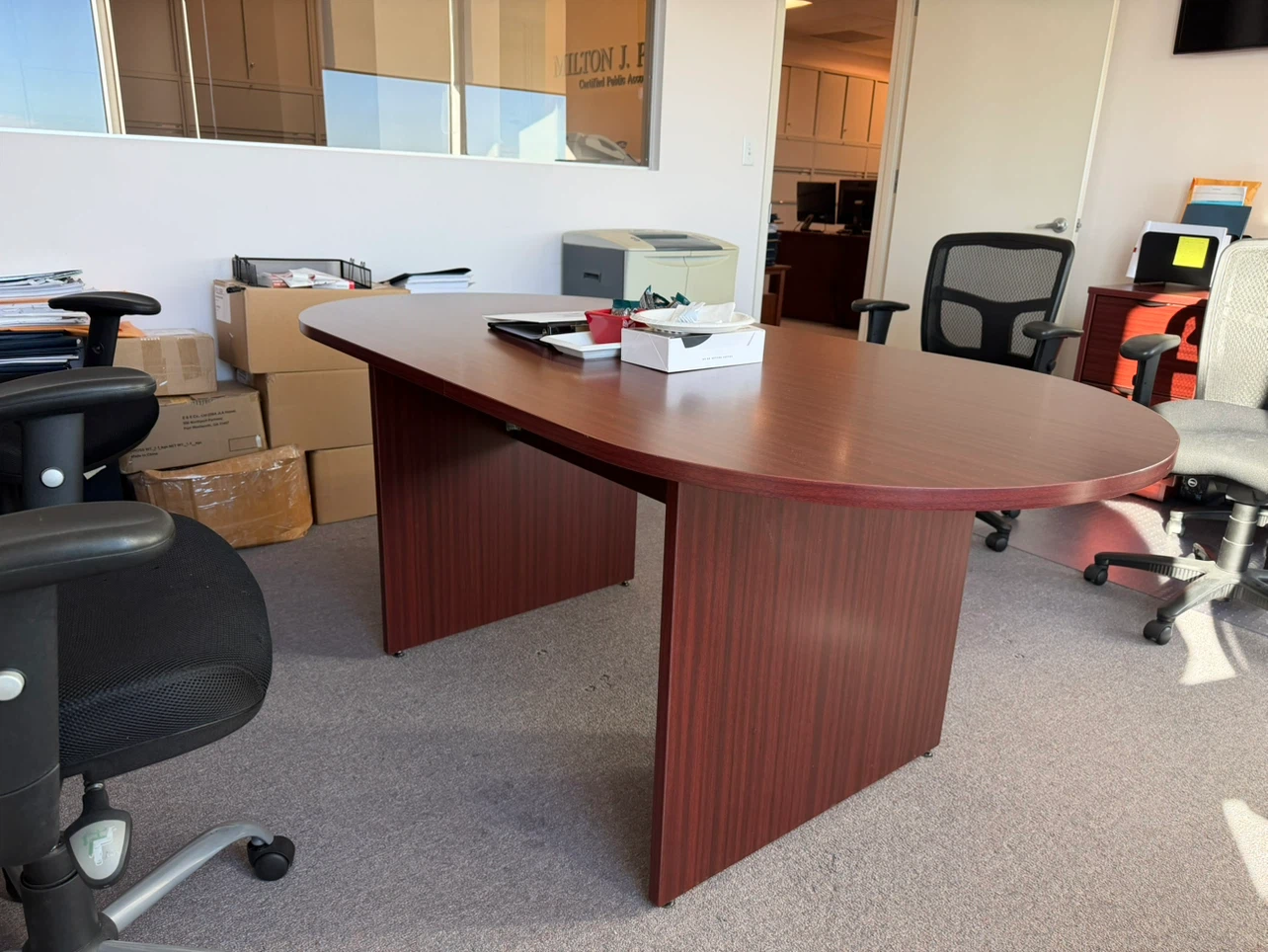Oval Mahogany Office Conference Table