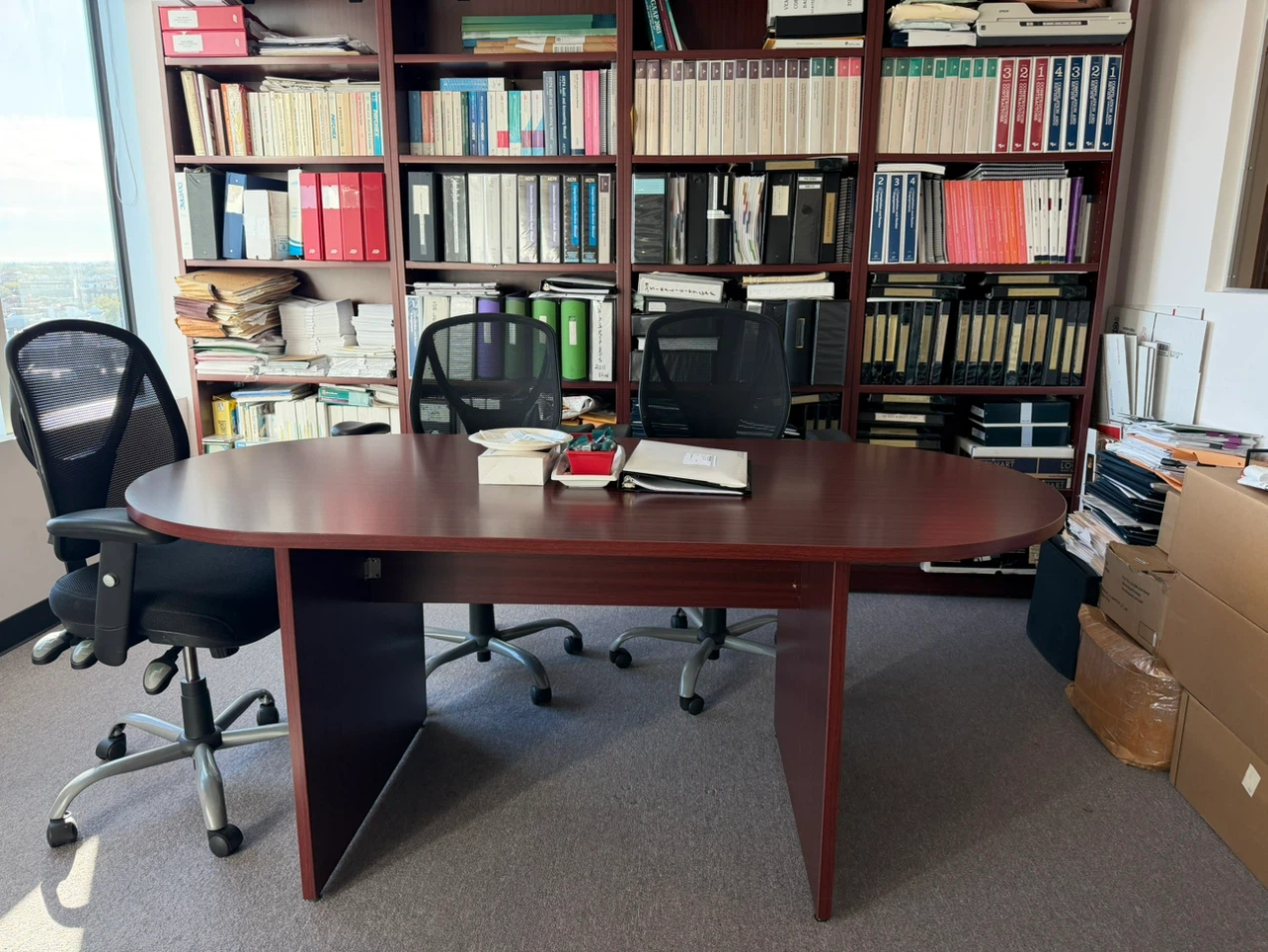 Oval Mahogany Office Conference Table - photo 2