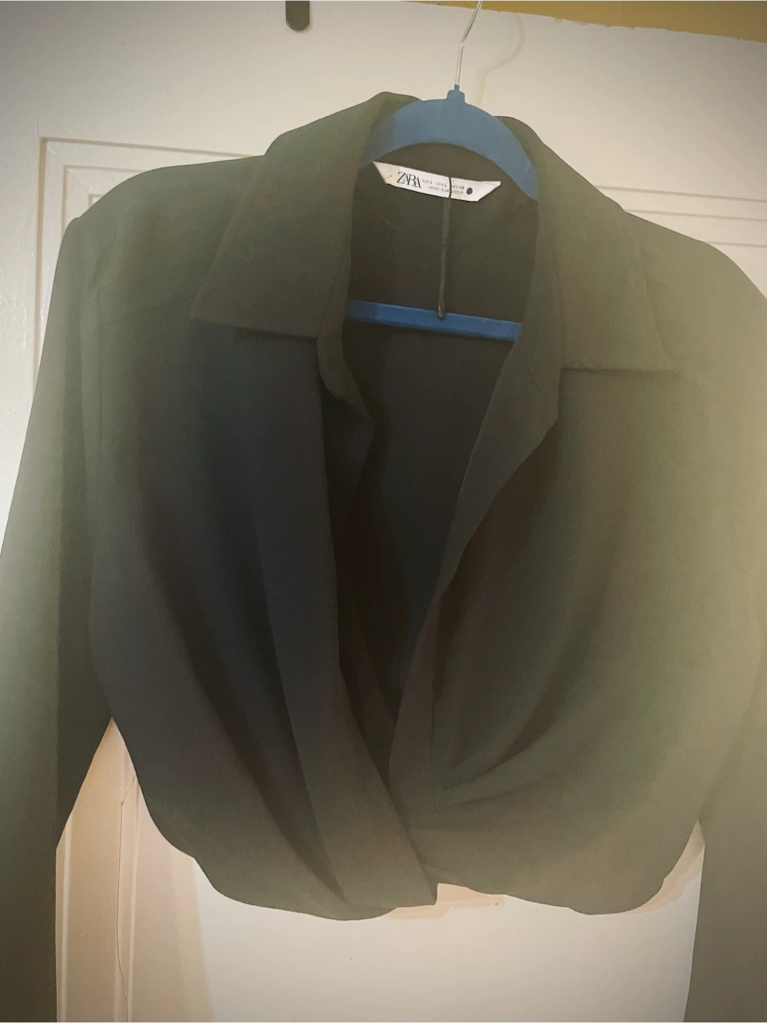 Zara Black Long Sleeve Wrap Top - photo 3