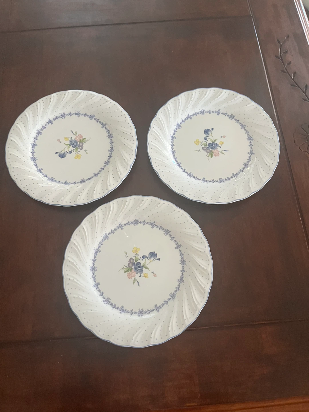 3 Nikko Blue Peony Plates