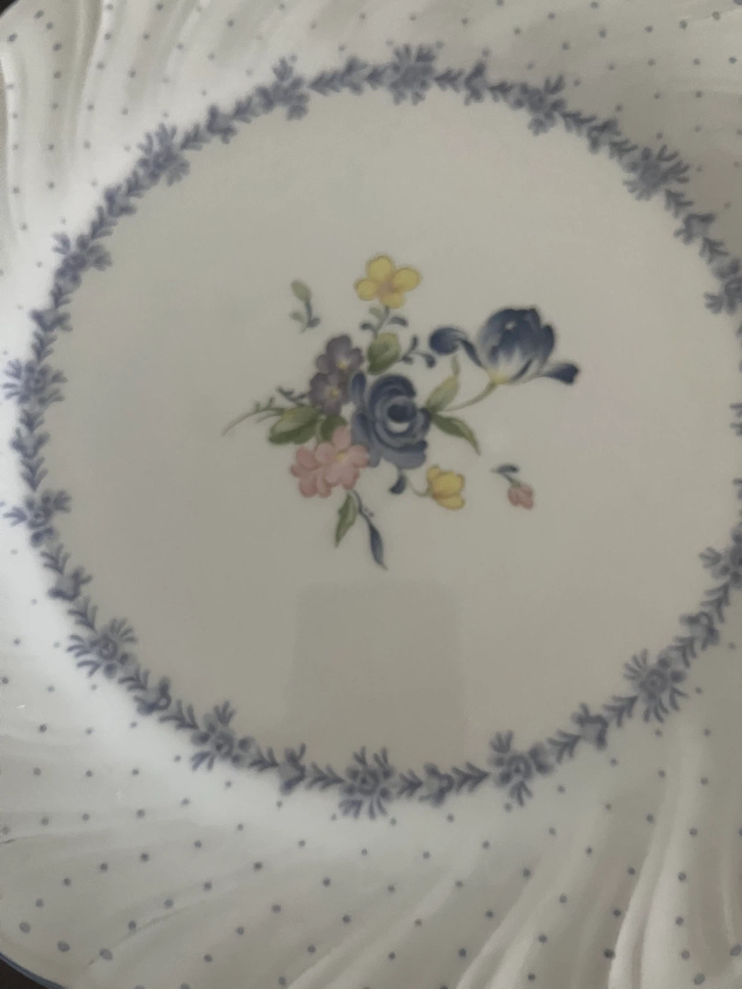 3 Nikko Blue Peony Plates - photo 2