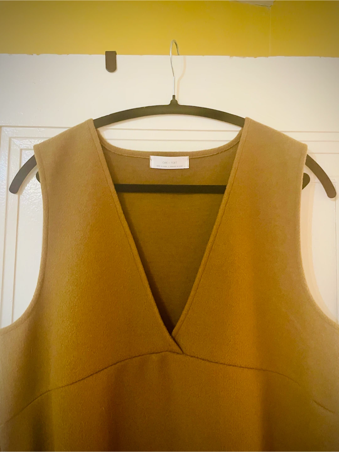 Oak + Fort Sleeveless V-Neck Fall/Winter Dress