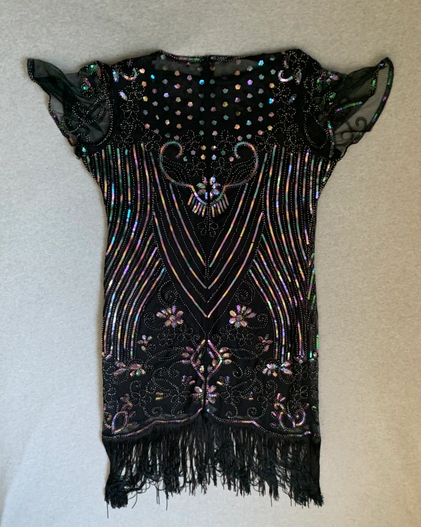 1920s Style Iridescent Sequin Fringe Flapper Dress - Size 2X - photo 2