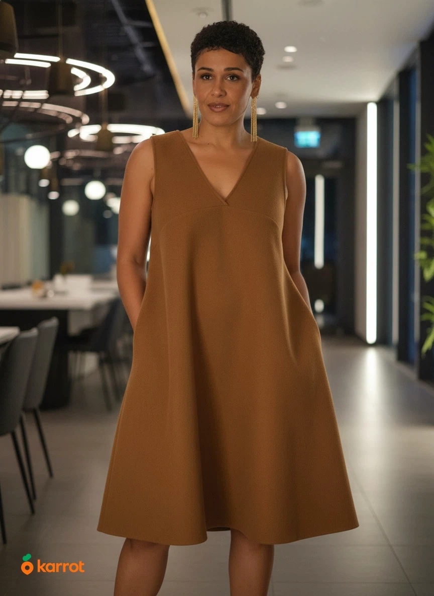 Oak + Fort Sleeveless V-Neck Fall/Winter Dress - photo 5