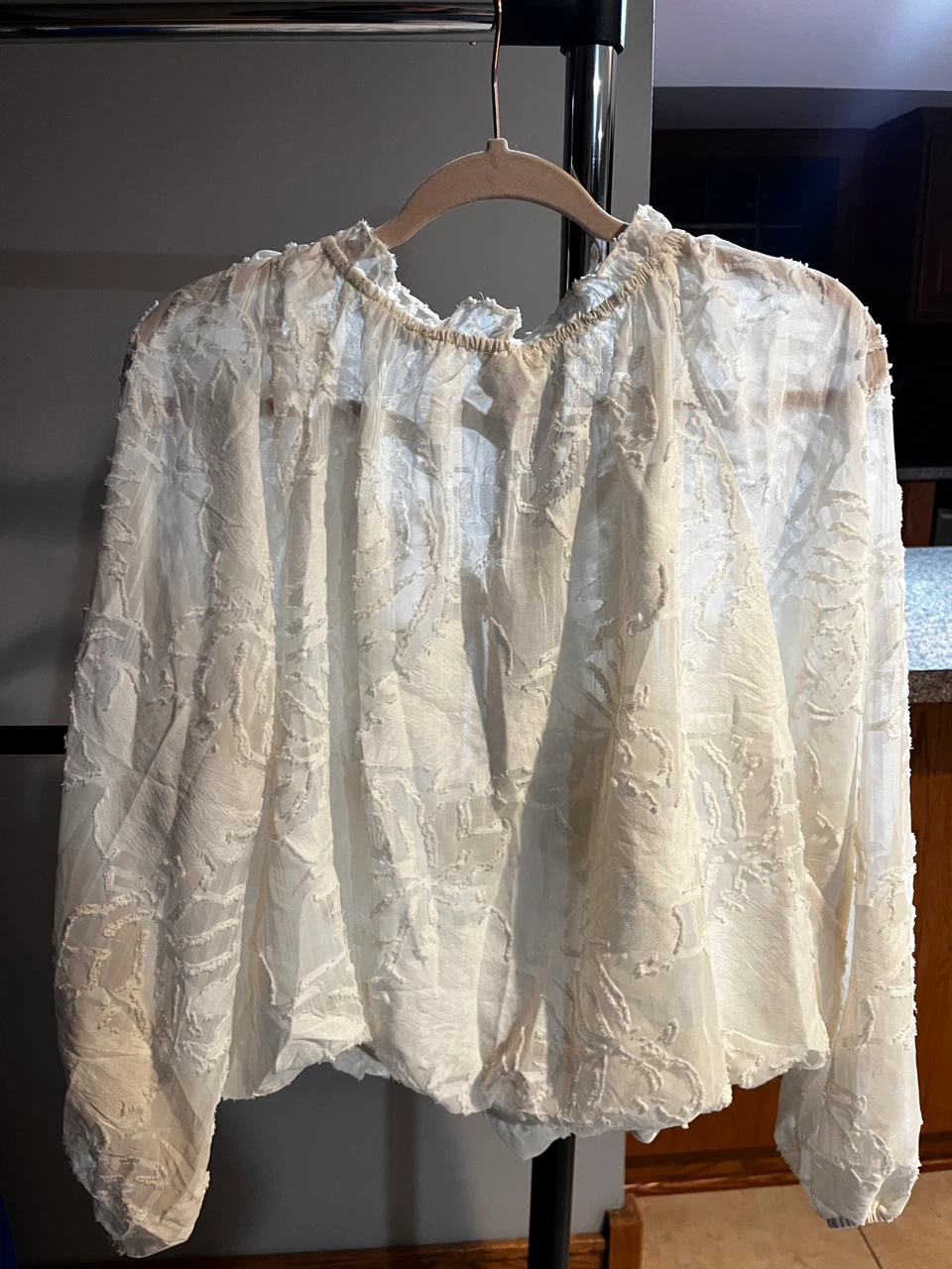 Cream textured blouse size XL - photo 3