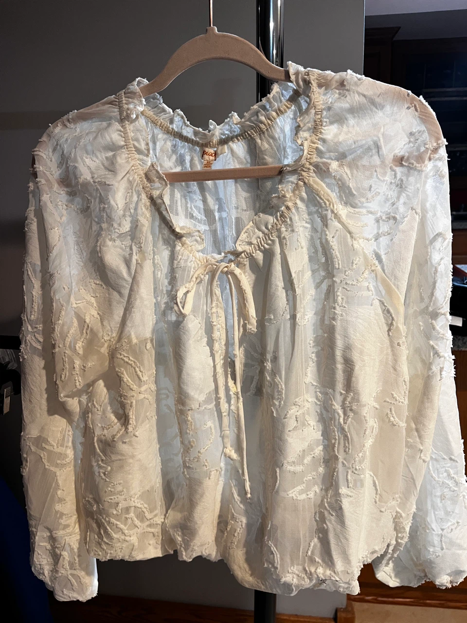 Cream textured blouse size XL - photo 4