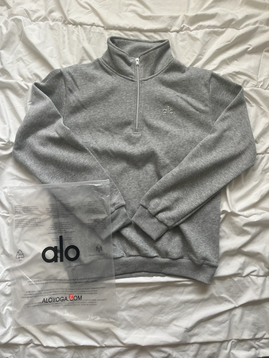 Alo Yoga Grey Half-Zip Pullover