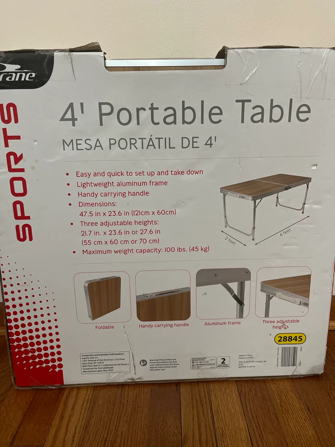Crane 4' Portable Folding Table - photo 2