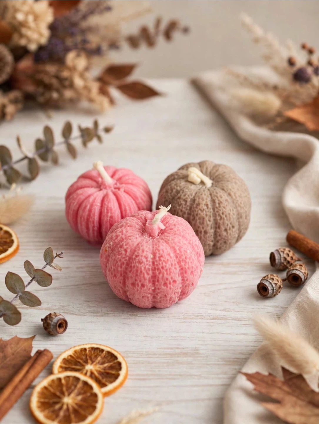 Decorative Ghost and Pumpkin Candles