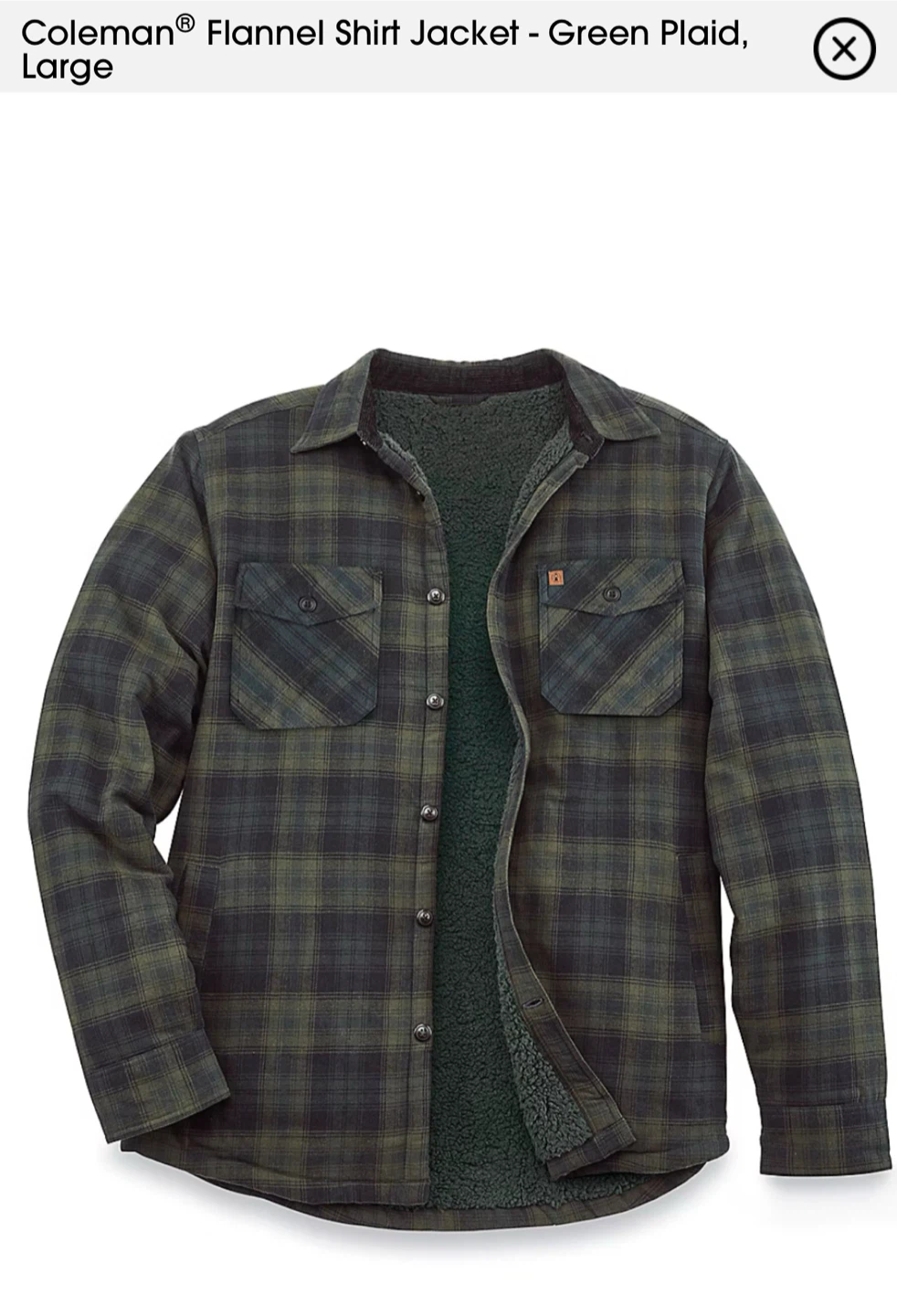 Coleman Flannel Shirt Jacket - Green Plaid