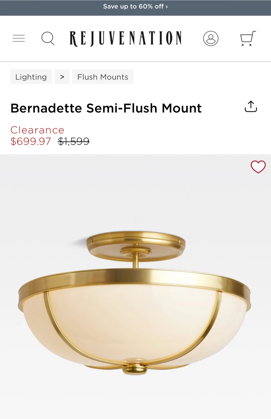 Rejuvenation Bernadette Semi-Flush Mount - photo 2