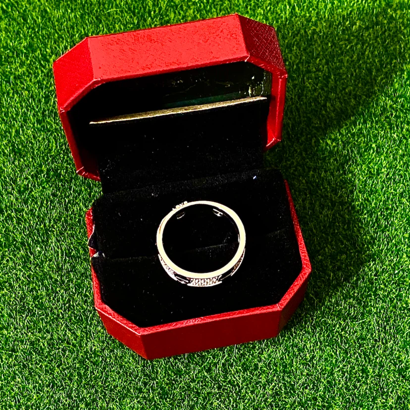 Silver-Tone Ring with Red Gift Box & Jewelry Accessories