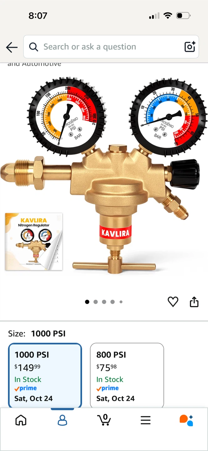 KAVLIRA Nitrogen Regulator 0-1000 PSI - photo 3