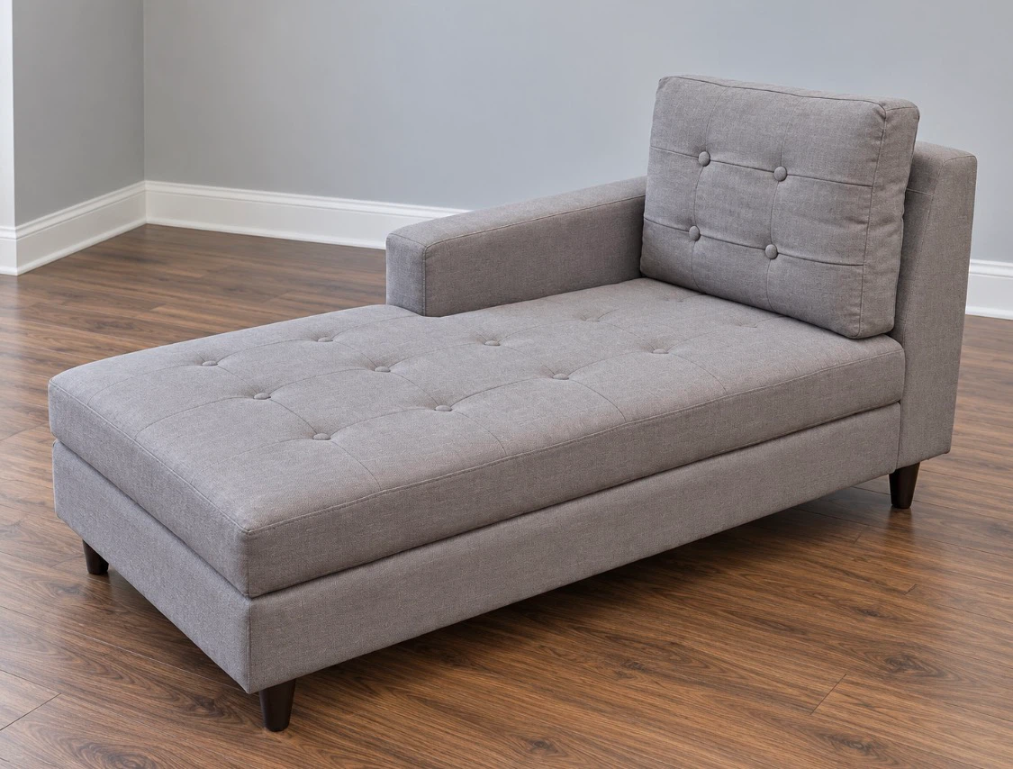 New Gray Storage Chaise Sofa Chair