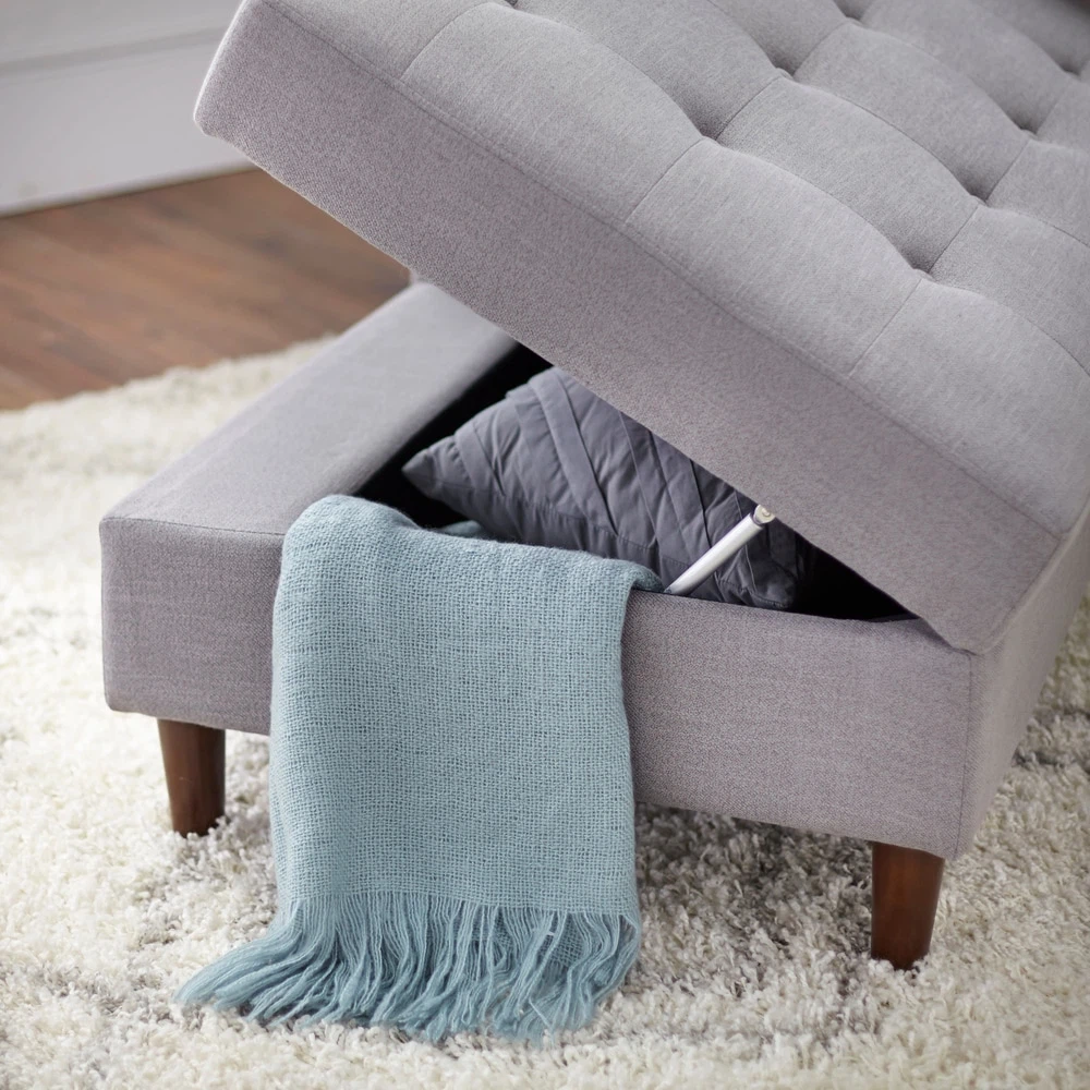 New Gray Storage Chaise Sofa Chair - photo 4