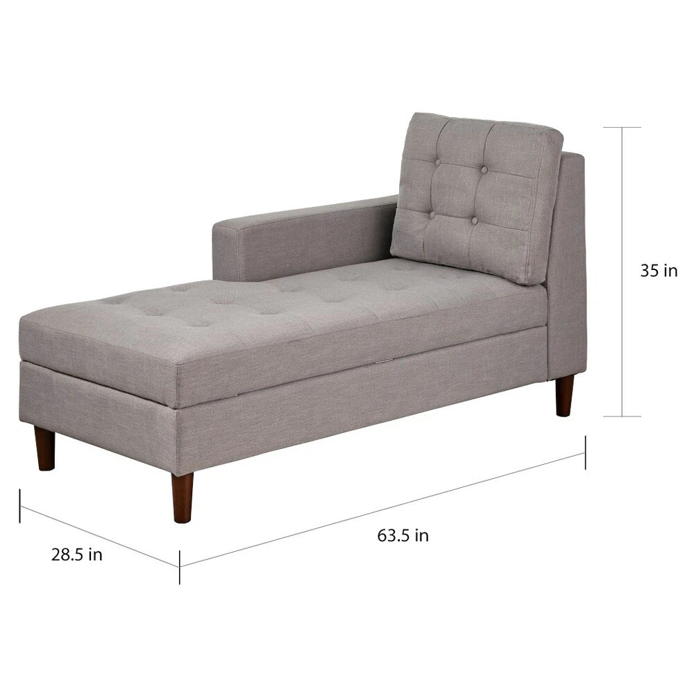 New Gray Storage Chaise Sofa Chair - photo 5