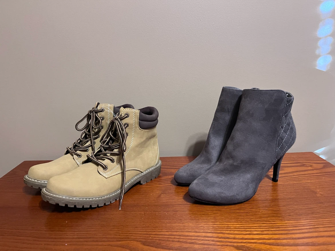 LADIES ZIPPERED ANKLE BOOTS/LACE UP BOOTS (Size 6.5-7)