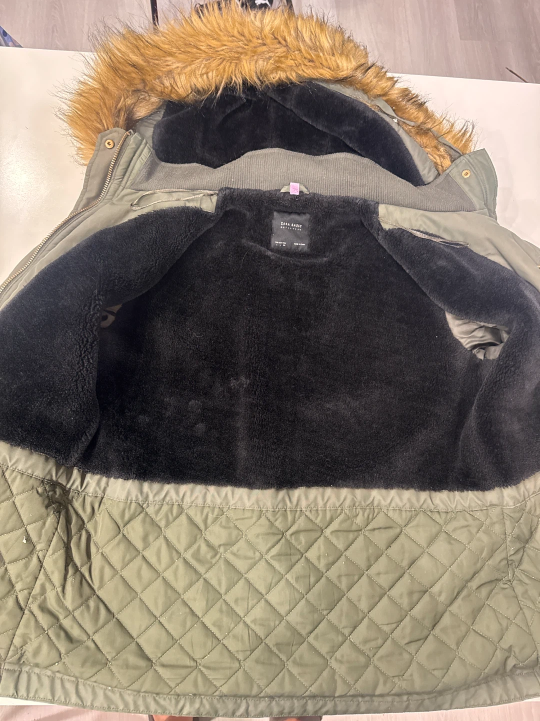 Zara Basic Olive Green Parka - photo 3