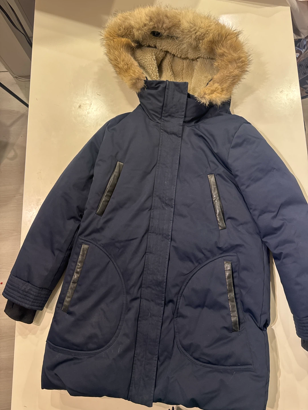 Soia & Kyo Down Parka – Navy – Real Fox Fur Hood