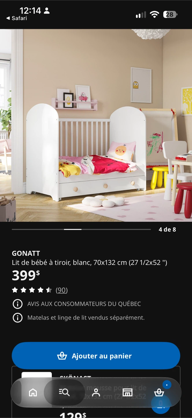 IKEA Gonatt baby crib with drawer - photo 3
