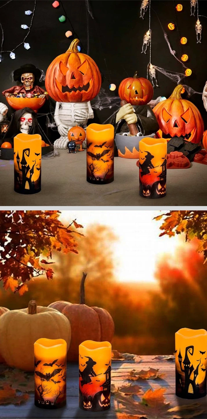 NEW - 3 Pack Halloween Flameless LED Candles - photo 4