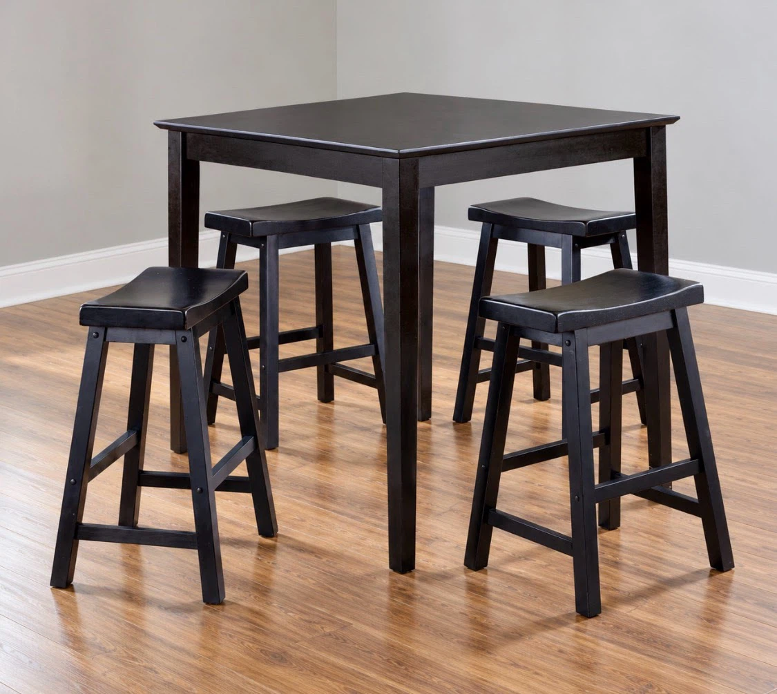 New Square Black 5 PC Counter Height Dining Kitchen Set - photo 2
