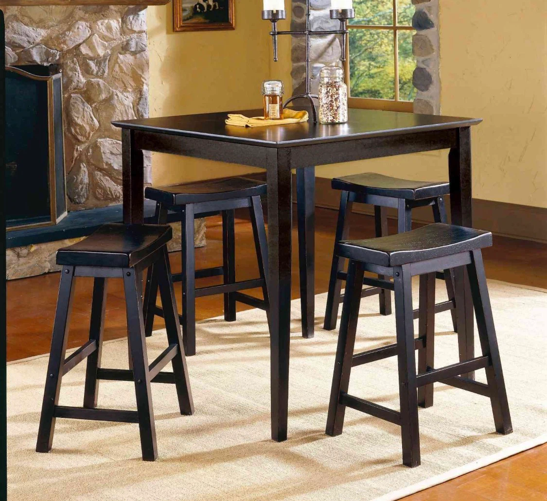 New Square Black 5 PC Counter Height Dining Kitchen Set - photo 3