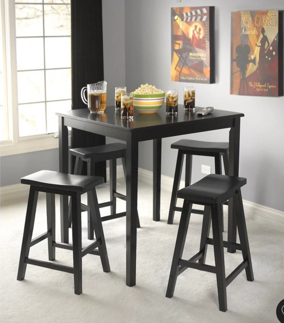 New Square Black 5 PC Counter Height Dining Kitchen Set - photo 4
