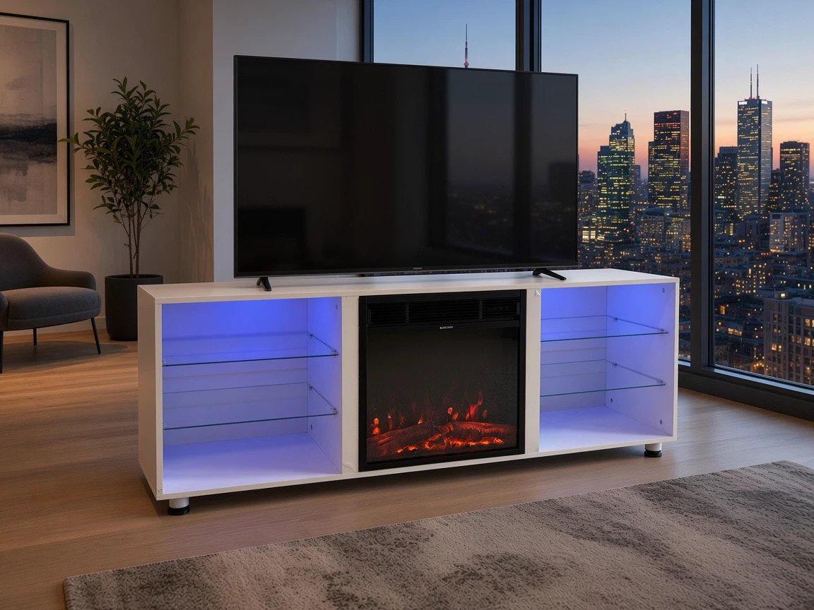 New Electric Fireplace TV Stand with LED Lights - photo 2