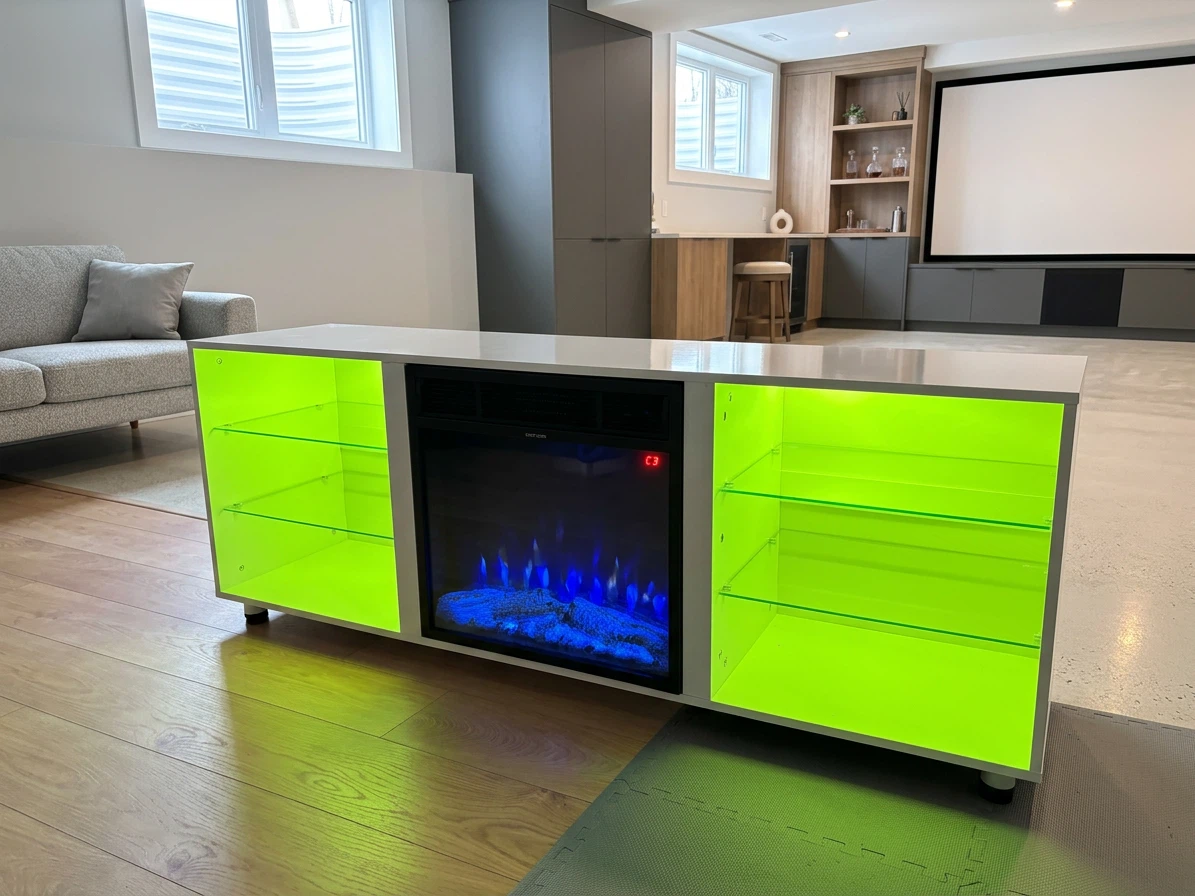 New Electric Fireplace TV Stand with LED Lights - photo 3