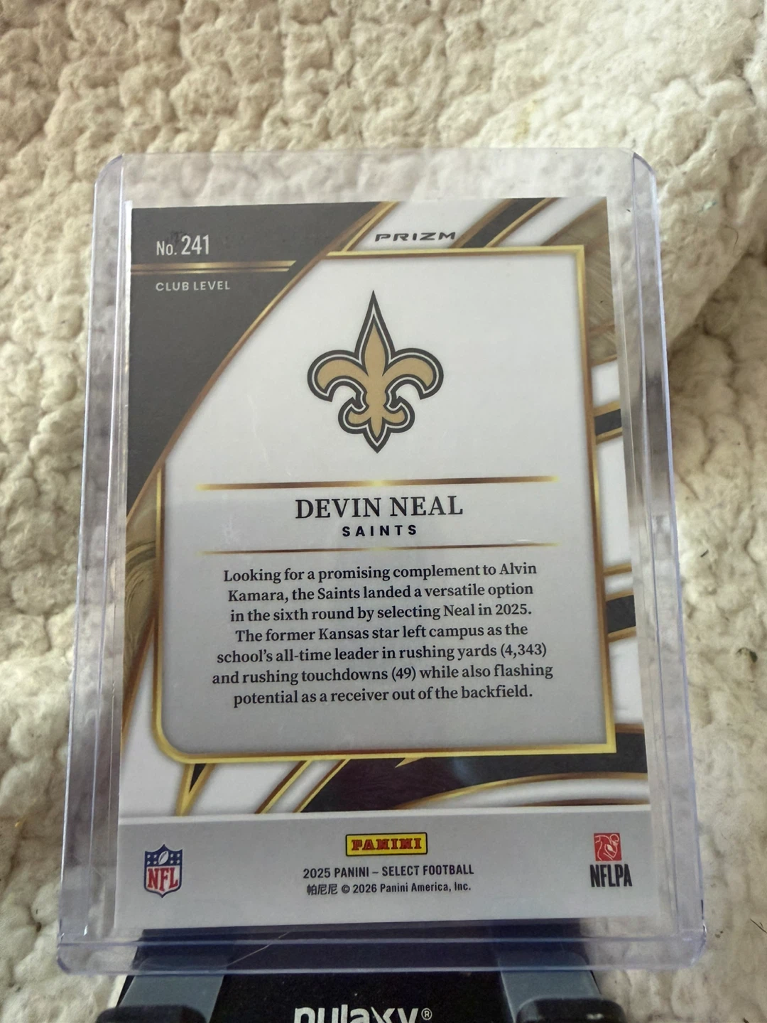 2025 Panini Select Devin Neal Black and Red Shock Rookie Card - photo 2