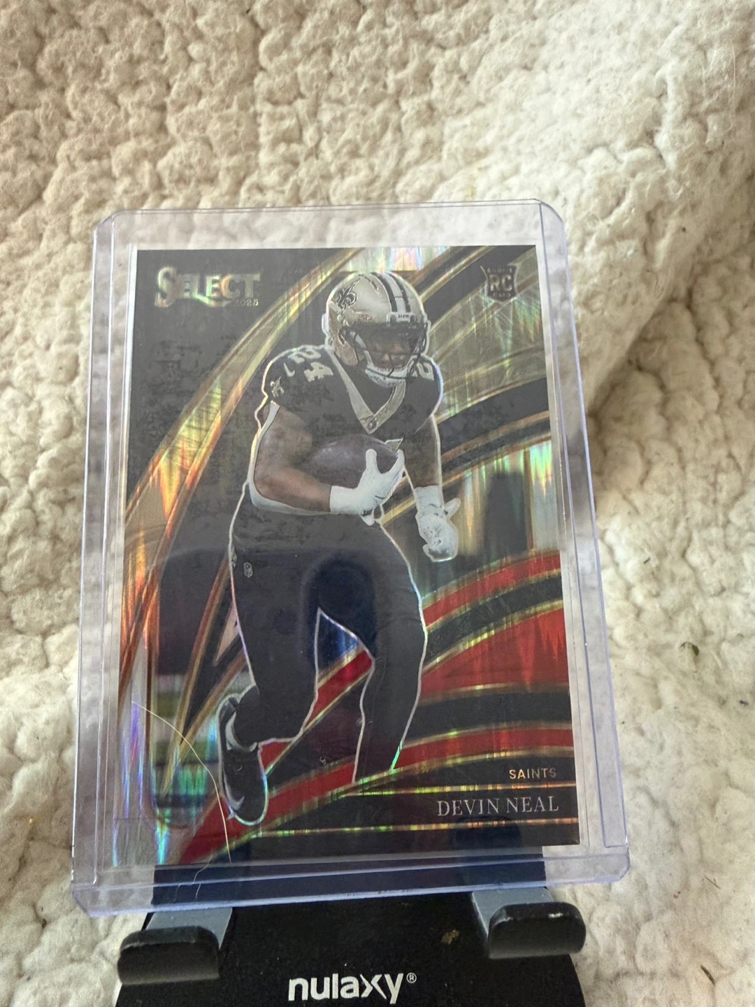 2025 Panini Select Devin Neal Black and Red Shock Rookie Card