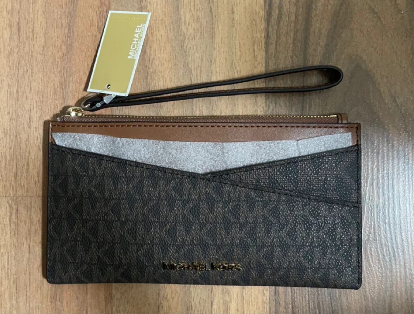 Michael Kors Logo Print Wristlet