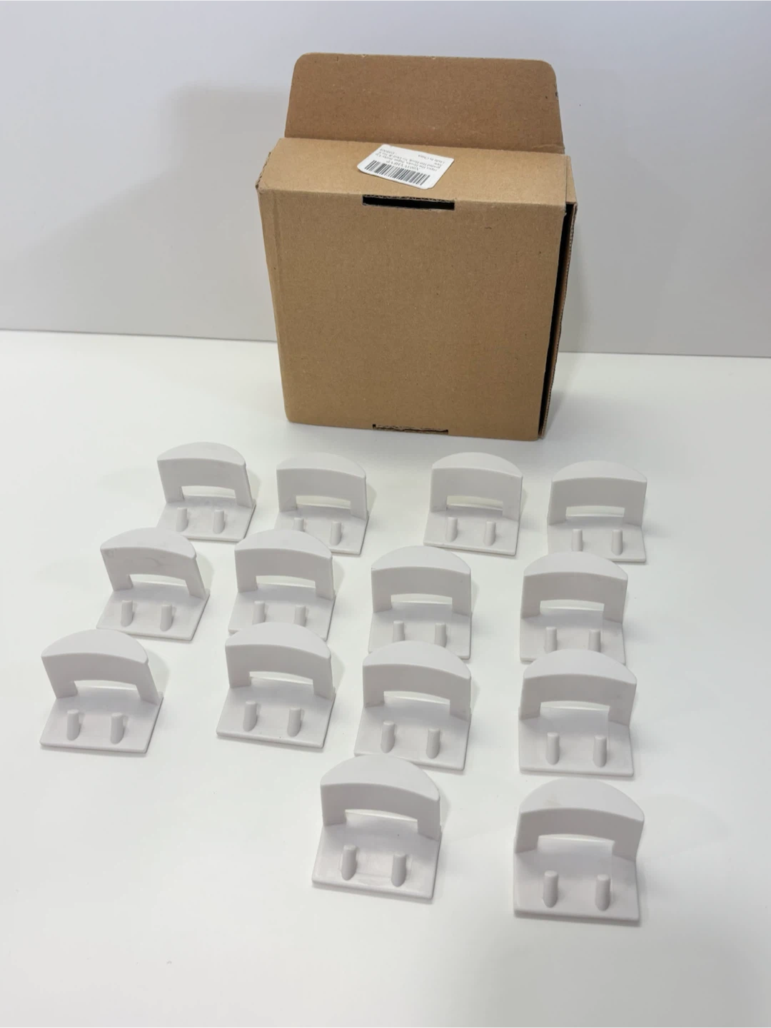 Hat Hooks Set White Adhesive 14 pack