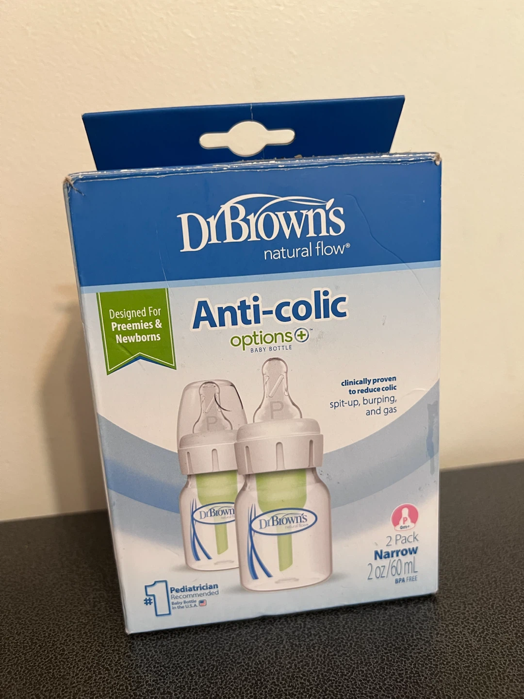 Dr. Brown’s Anti-Colic Bottles – Preemie & Newborn – 2 Pack-new