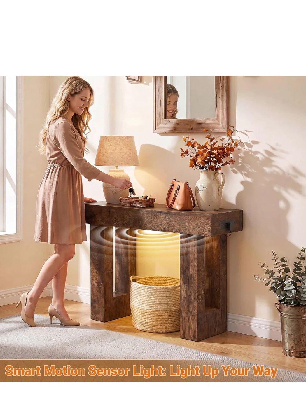 Console Table with Power Outlets and Motion Light - photo 2