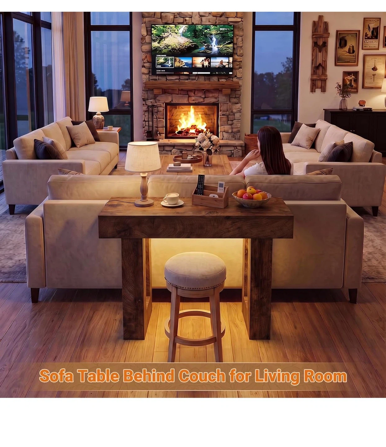 Console Table with Power Outlets and Motion Light - photo 3