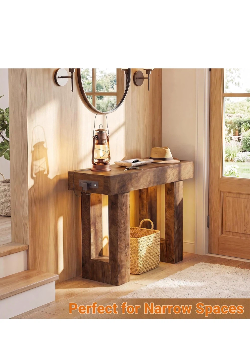 Console Table with Power Outlets and Motion Light - photo 5