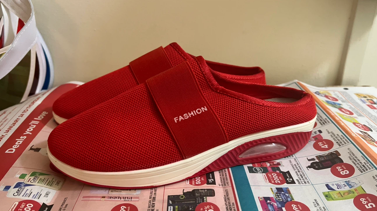 Red Slip-On Women’s Fashion Sneakers - photo 2
