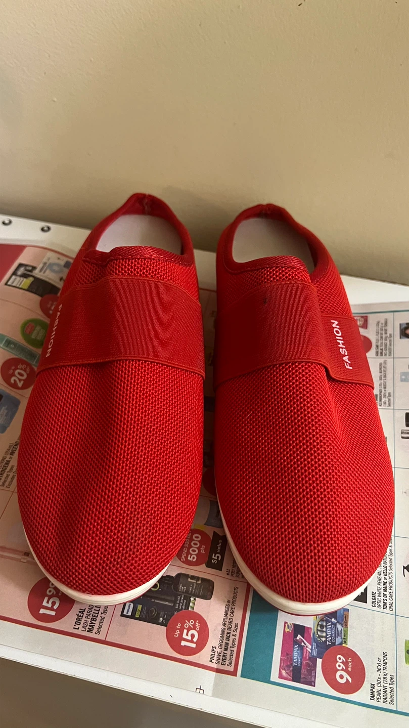Red Slip-On Women’s Fashion Sneakers - photo 3